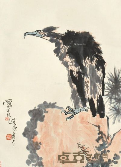 潘天寿 鹰石图 70×50cm