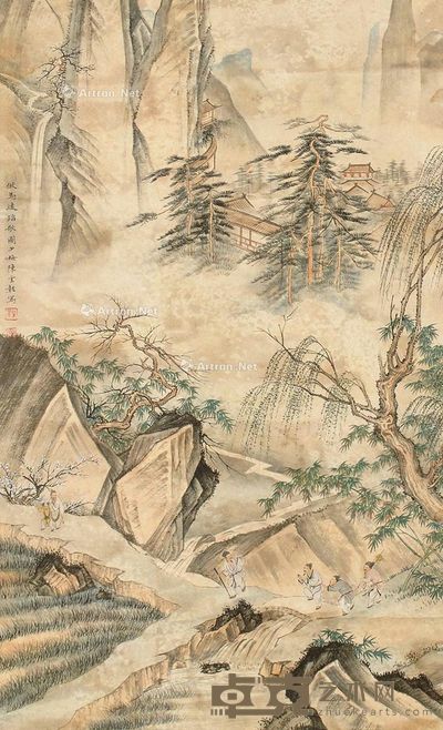 陈少梅 山水 92×48cm