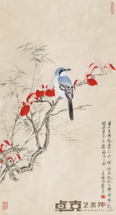 谢稚柳 花鸟 88×47cm