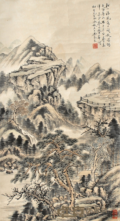 吴琴木 山水 74×39cm