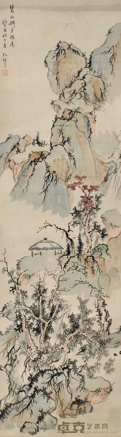 汪采白 山水 124×34cm