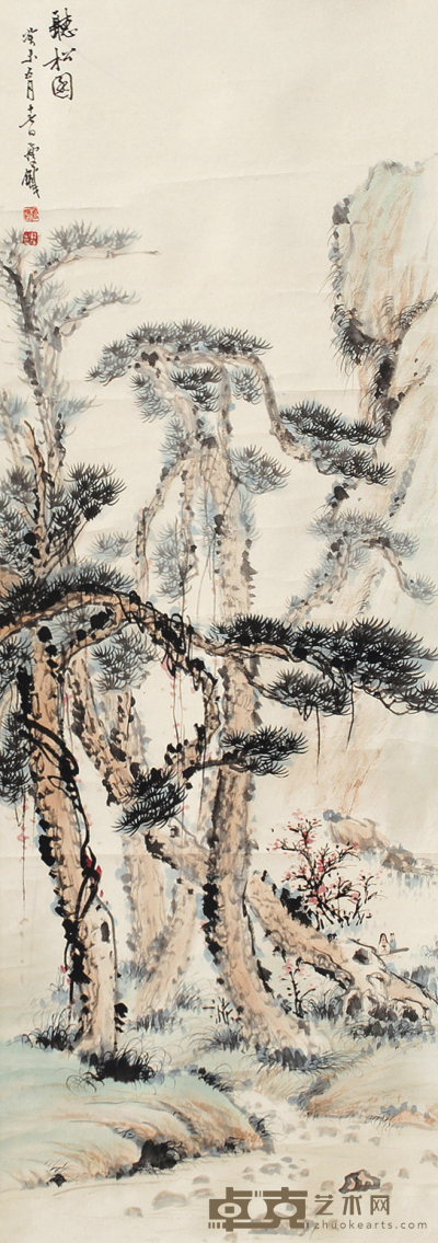 钱瘦铁 山水 121×42cm