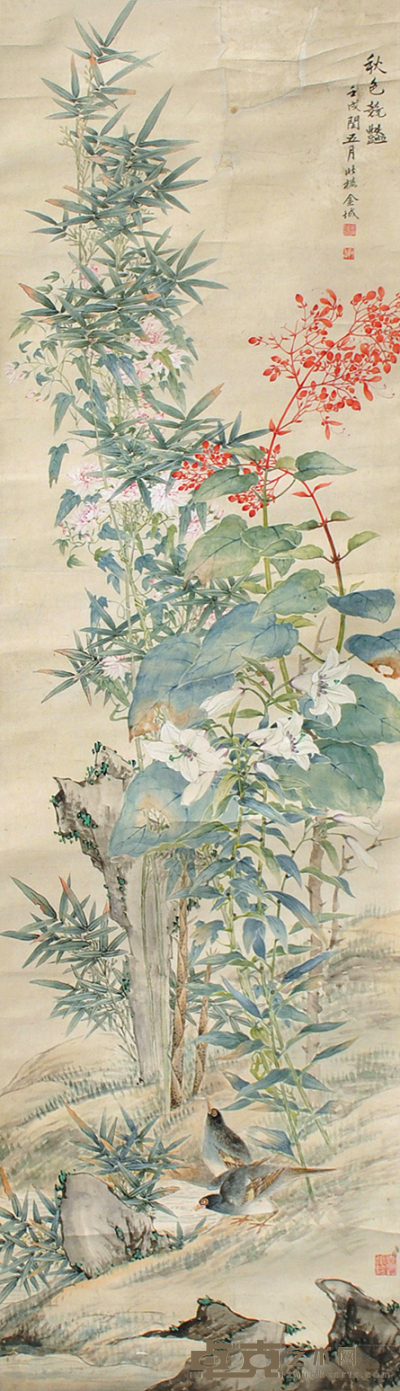 金城 花鸟 156×44cm