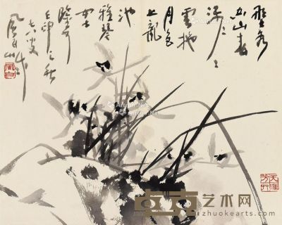 蒋凤白 兰石图 32×39.5cm