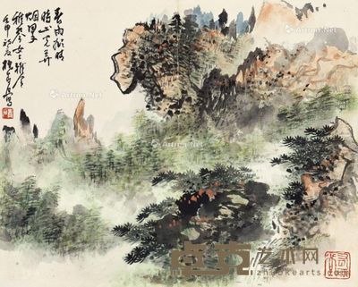 杭青石 春雨如烟 32×39.5cm
