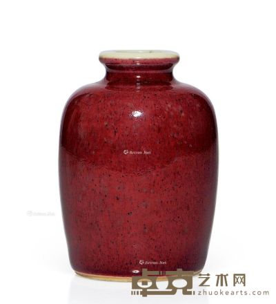 清康熙 红釉小瓶 高6.6cm