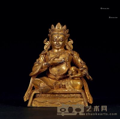 18世纪 黄财神 高7.4cm