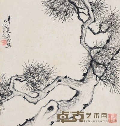 黄葆戉 松树 34×32cm