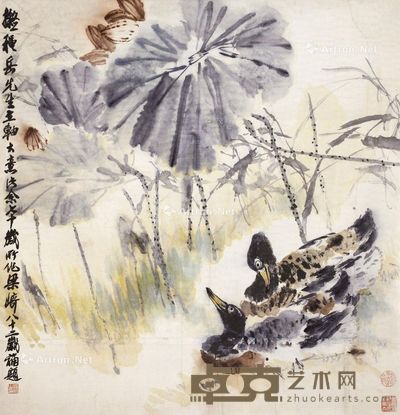 梁崎 双栖 82×78cm