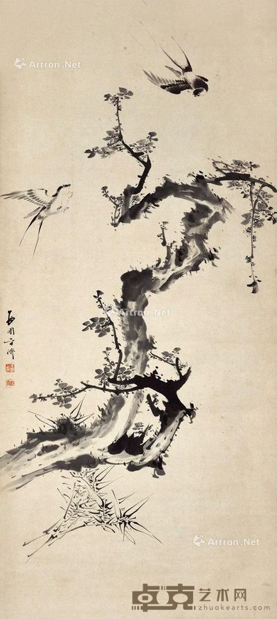 方济 燕归图 117×52cm