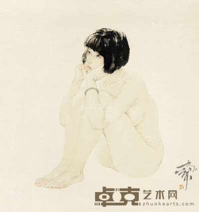 何家英 静思 56×53cm