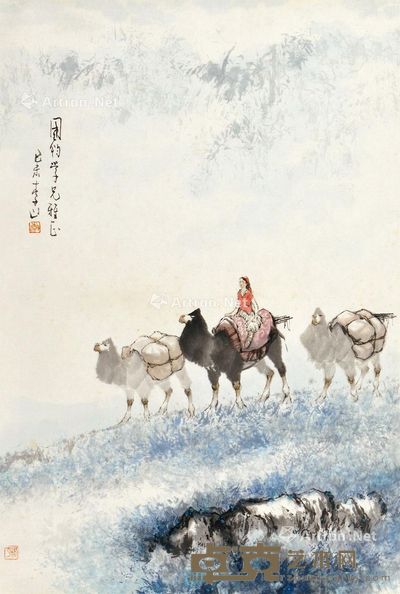 李山 放牧图 72×49cm