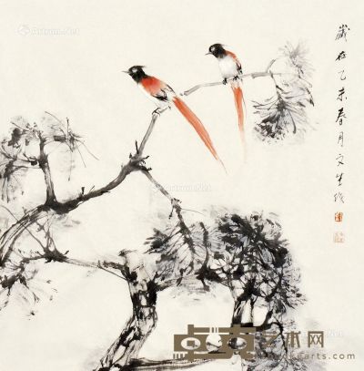 刘文生 花鸟 69×69cm