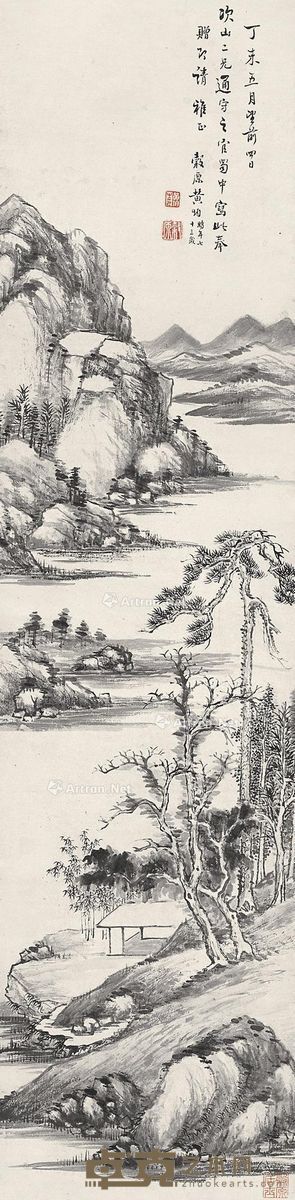 黄均（古） 山水 123.5×31cm