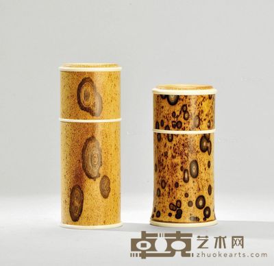 梅鹿竹茶叶罐 （一组） 高11cm；直径5.5cm；高12.9cm；直径5.1cm