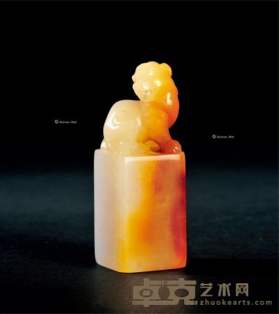 荔枝冻石兽钮方章 6.2×2.2×2.2cm