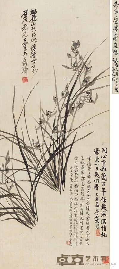 吴昌硕 兰花 85×34.5cm