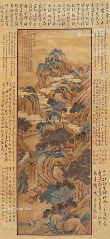 盛懋 关山行旅图