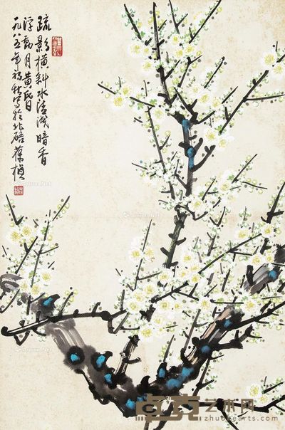 苏葆桢 白梅花 67×45cm