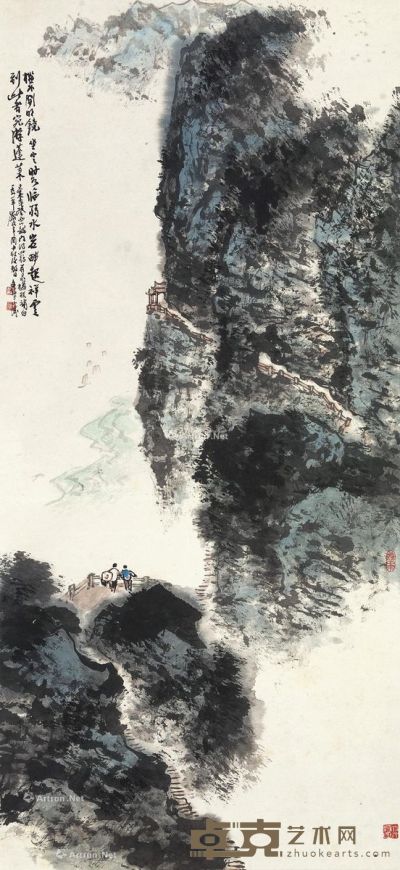 李文信 山水 133×59cm