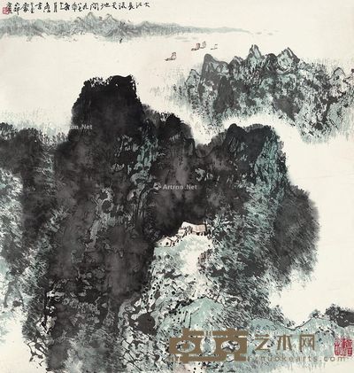 李文信 大江长流 69×65cm