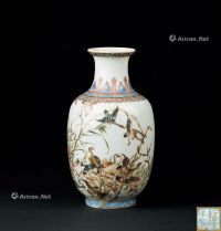 清代（1644～1911） 粉彩芦雁纹赏瓶