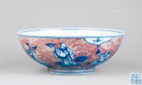 清代（1644～1911） 青花釉里红八僊人物纹大碗