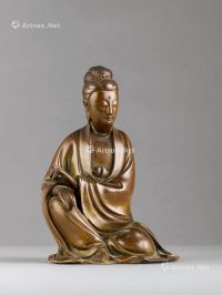 明代（1368～1644） 铜洒金观音座像