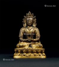 清乾隆（1736～1795） 铜鎏金无量寿佛座像