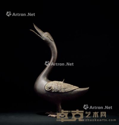 清代（1644～1911） 铜鸭形香熏 高35.3cm?
