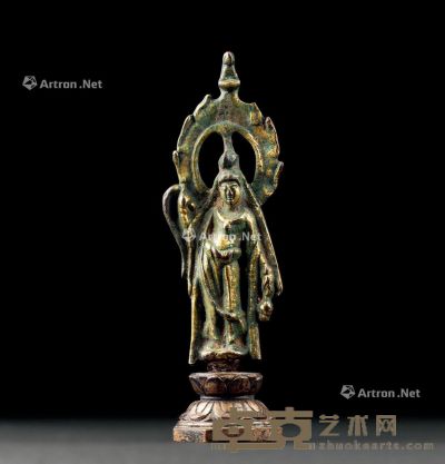 唐代（618～907） 铜鎏金佛立像 高14.4cm?