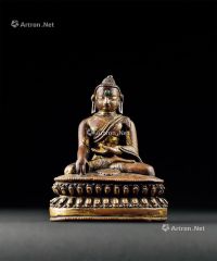 十四-十五世纪 铜鎏金藏佛座像