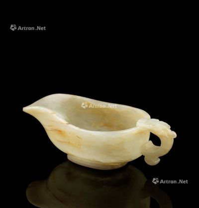清代（1644-1911） 白玉雕兽把杯