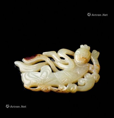 清代（1644-1911） 玉雕飞天僊女挂件