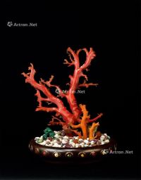 清代（1644-1911） 红珊瑚盆景摆件