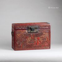 明代（1368-1644） 剔红人物故事纹文具箱