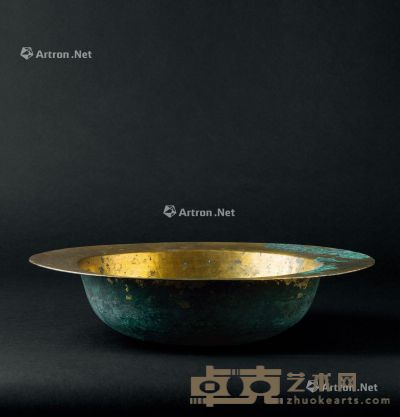 宋代-元代（960-1368） 铜鎏金洗手盆 直径30cm；高6.8cm