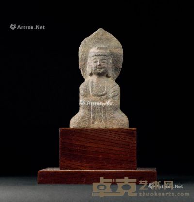 古代石佛座像 高16.8cm