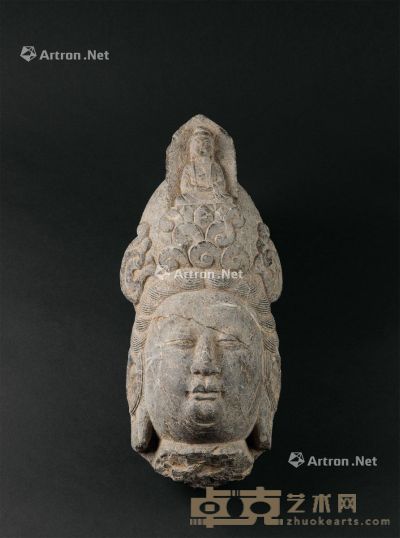 唐代（618-907） 石佛首 高40cm