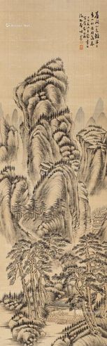 山水 立轴 设色绢本