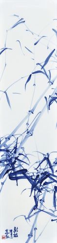 冷军 新枝?青花瓷板