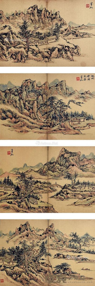 黄宾虹 山水 31×45cm×8