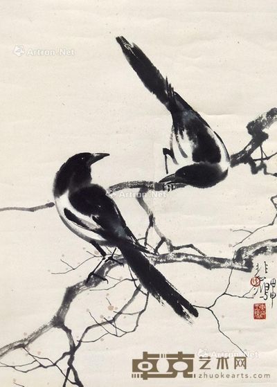 徐悲鸿 双喜图 53×38cm