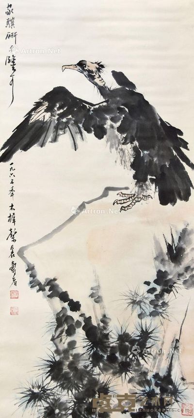 潘天寿 松鹰图 128×59cm