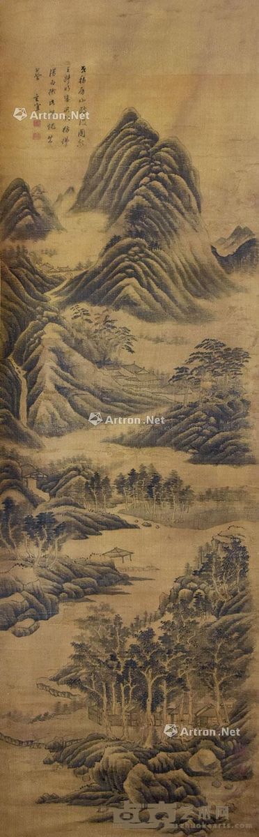 董其昌 山水 182×58cm