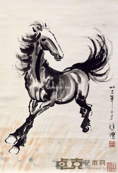 徐悲鸿 奔马图 65×43cm