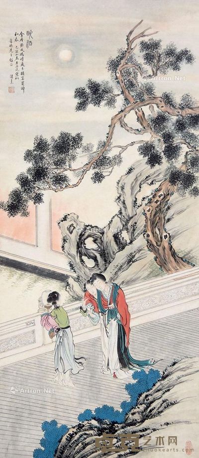 潘素 醉酒图 105×45cm