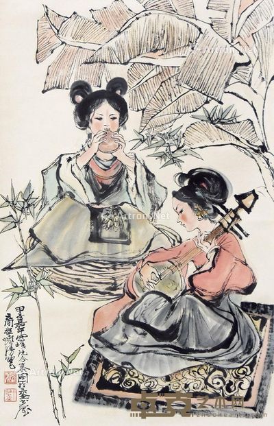 程十发 人物 61×38cm