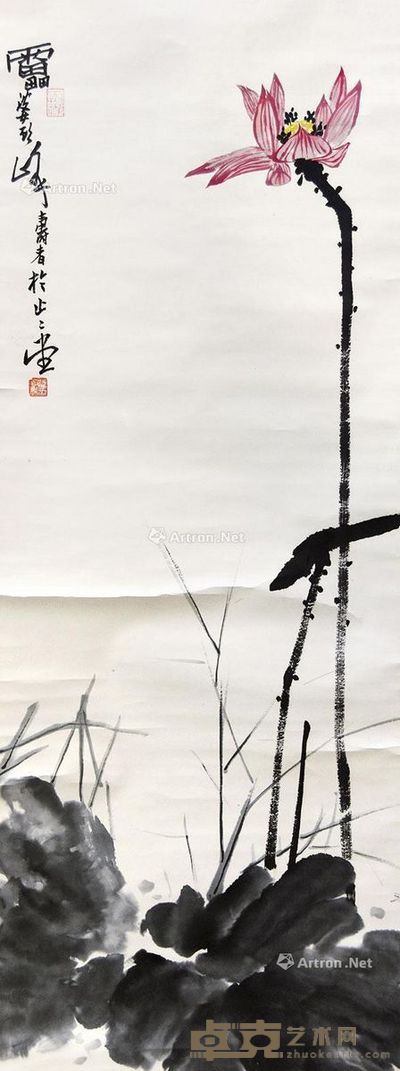 潘天寿 荷花 115×44cm