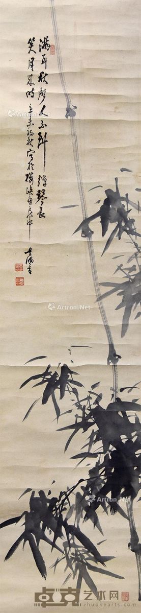 吴佩孚 满耳秋声 127×31cm